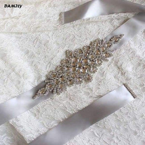Planet Gates Gray Luxury Women Wedding Belts High Quality Rhinestone Belt Bridal Sash Wedding Party Bride Bridesmaid Dress Belt Ribbon Sashes