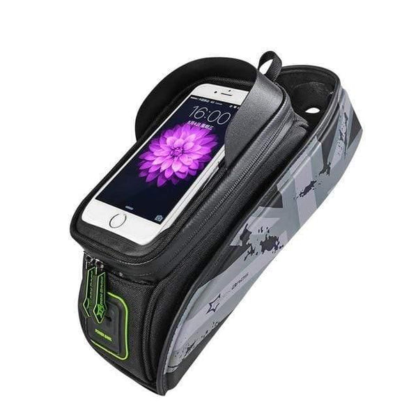 Planet Gates Gray / M Bicycle Front Top Tube Bag Cycling Bike Frame Saddle Package For Mobile Phone Waterproof Touch Screen Bike Accessories