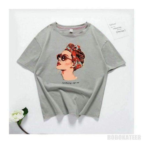 Planet Gates Gray / M Casual Funny T shirt Women Tops Cotton Summer T-Shirt Woman Pink yellow black  2018 new  Round neck avatar printing