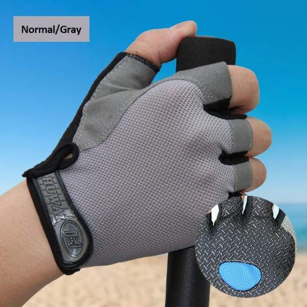 Planet Gates Gray / M Cycling Gloves Anti-slip Anti-sweat Men Women Half Finger Gloves Breathable Anti-shock Sports Gloves MTB Bike Bicycle Glove