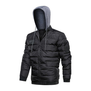 Planet Gates Gray / M Jacket Men Military Hooded Winter Jacket Men Thick Outwear Windbreaker Parkas Male Plus Size M-5XL
