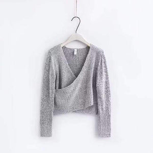 Planet Gates gray / M V Neck Knitted Winter Sweater Women Pull Sleeve Femme Christmas Sweater Autumn 2018 Pullover Casual Jumper