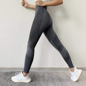 Planet Gates GRAY / M Women Leggings High Waist Peach Hips Gym Leggings Quick-drying Sports Stretch Fitness Pants