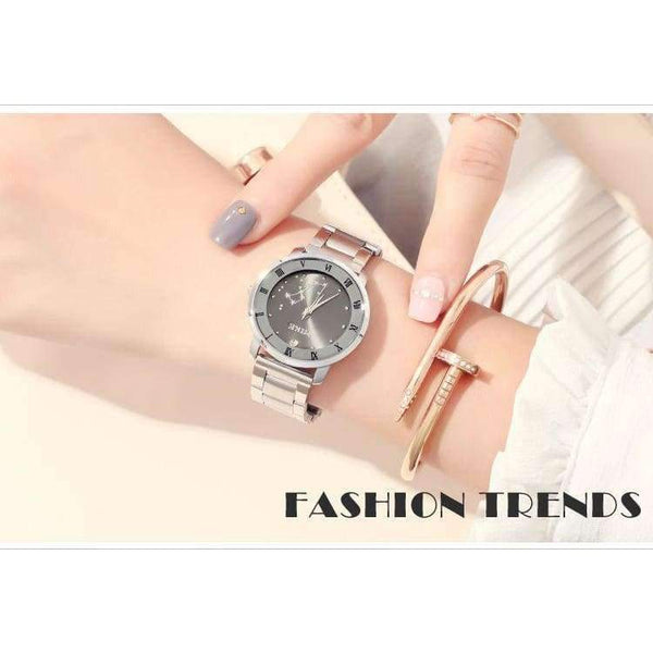 Planet Gates gray man Lovers Watch Men And Women Luxury Watch for Couples Stainless Steel Strap Fashion Calendar Dress Quartz Wristwatches Box Packing