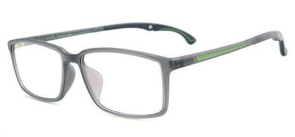 Planet Gates Gray Men and Women Lightweight TR90 Spectacles Rectangular Sport Eyewear Frame With Anti Slip Holder For Multifocal Myopia Lenses