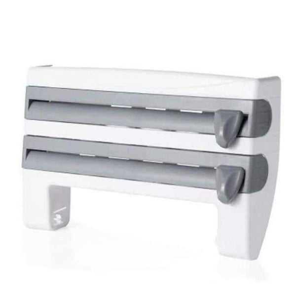 Planet Gates gray Mulifunction Kitchen Cling Film Sauce Bottle Storage Rack Paper Towel Holder  Rack Wall Roll Paper Hanging Aluminium Foil Hook