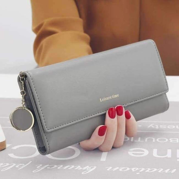 Planet Gates Gray New Fashion Women Wallets Long Style Multi-functional wallet Purse Fresh PU leather Female Clutch Card Holder