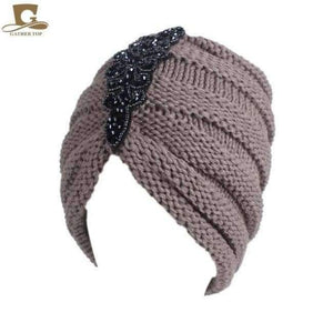 Planet Gates Gray NEW Winter Warm Women Slouchy Beanie Beaded Flower Knit Turban Skull Cap Peaded Baggy Knitted Hat