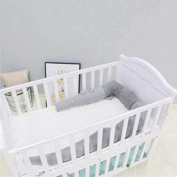 Planet Gates Gray Newborn Baby Bed Bumper 185cm Infant Bed Crib Protection Kid Baby Bedding Accessories Children Crocodile Pillow Toddler Room Toy