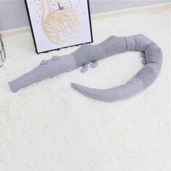 Planet Gates Gray Newborn Baby Bed Bumper 185cm Infant Bed Crib Protection Kid Baby Bedding Accessories Children Crocodile Pillow Toddler Room Toy
