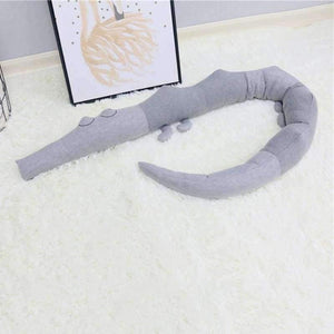 Planet Gates Gray Newborn Baby Bed Bumper 185cm Infant Bed Crib Protection Kid Baby Bedding Accessories Children Crocodile Pillow Toddler Room Toy
