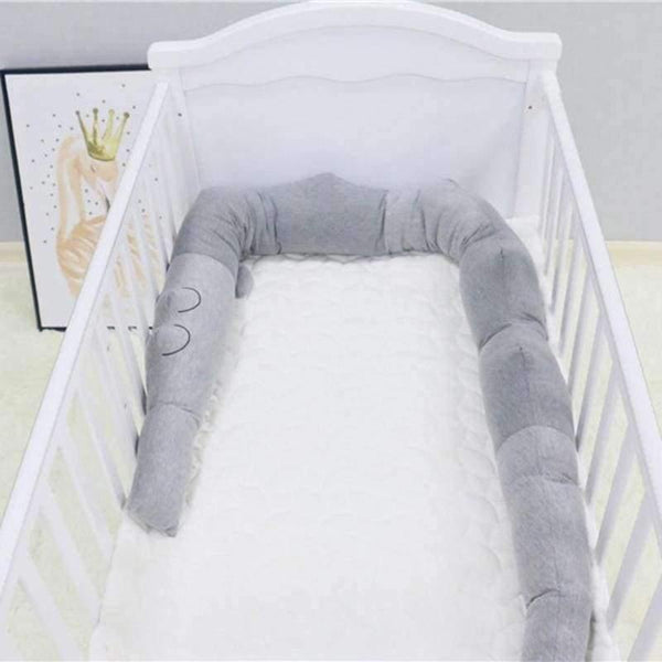 Planet Gates Gray Newborn Baby Bed Bumper 185cm Infant Bed Crib Protection Kid Baby Bedding Accessories Children Crocodile Pillow Toddler Room Toy