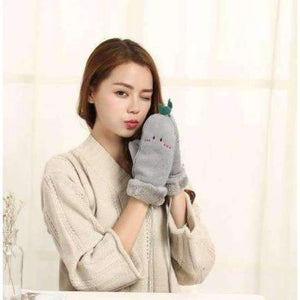 Planet Gates gray / One Size 2018 New Winter Warm Plush Gloves Women Girl Cute Cartoon  Warm Soft Fingerless Winter Gloves Soft Warm Mittens