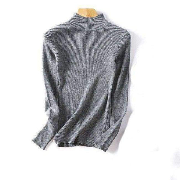Planet Gates gray / One Size Autumn Winter Woman Sweater Knitting Pullovers Shiny Lurex Sweater Women Slim Black soft sweater Bottoming Casual Jumper