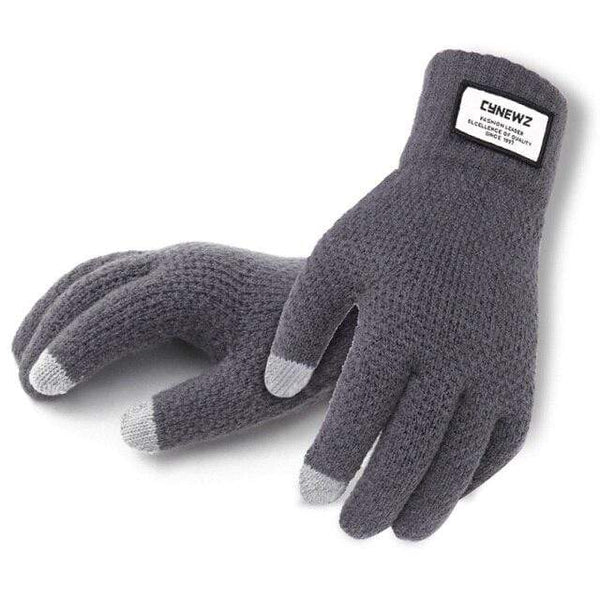 Planet Gates Gray / One Size Winter Autumn Men Knitted Gloves Touch Screen High Quality Male Thicken Warm Wool Cashmere Solid Gloves Men Mitten Business