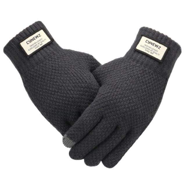 Planet Gates Winter Men Knitted Gloves Touch Screen High Quality Male Mitten Thicken Warm Wool Cashmere Solid Men Business Gloves Autumn