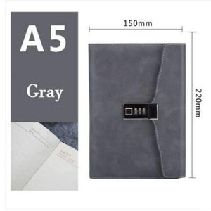 Planet Gates gray Paperboat retro A5 notebook logo customize with lock free logo name custom writing pads lockable password diary student gift