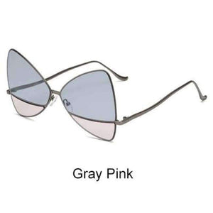 Ralferty 2018 Oversized Butterfly Sunglasses Women Cloudy Glasses Candy Colors Eyewear Accessories Irregular Eyeglasses B016 - Gray Pink