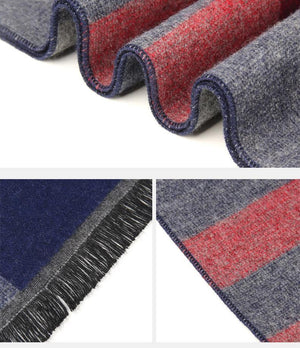Planet Gates Gray red striped / 180 X 30cm Winter scarf men Vintage Soft Black Striped scarves luxury shawl Warm wrap Imitation cashmere