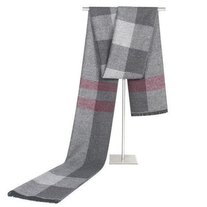 Planet Gates Gray red striped / 180 X 30cm Winter scarf men Vintage Soft Black Striped scarves luxury shawl Warm wrap Imitation cashmere