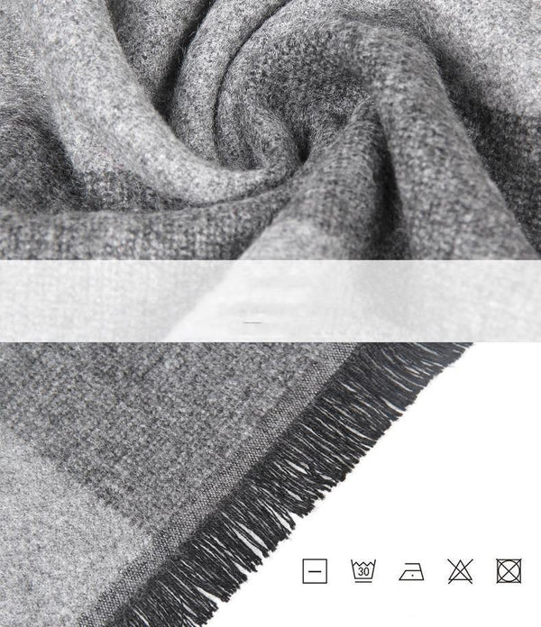 Planet Gates Gray red striped / 180 X 30cm Winter scarf men Vintage Soft Black Striped scarves luxury shawl Warm wrap Imitation cashmere