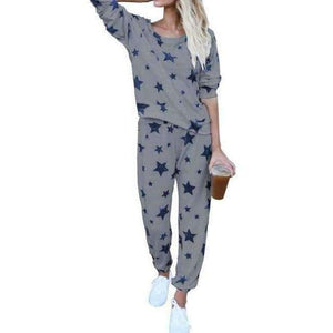 Planet Gates Gray / S 2 Piece Set 2018 Autumn Women Top and Pants Tracksuit Sportswear Casual Sweat Pants Sweatshirt Women's  Set Home Suit