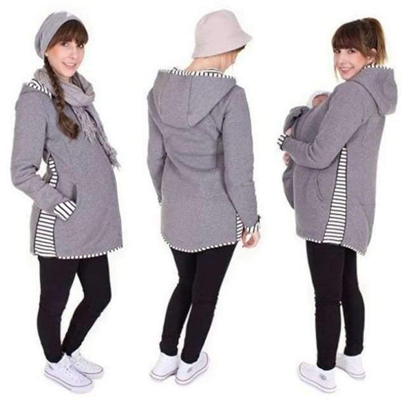 Planet Gates gray / S Baby Holder Maternity Carrier Sweatshirts Pregnant Multifunction Warm Cotton Kangaroo Coat Outerwear Jacket Carrier