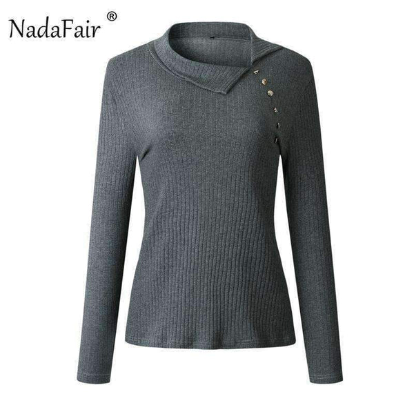 Planet Gates Gray / S Fashion Long Sleeve Casual Sweater Women Autumn Winter Knitted Wrap Pullovers Female Warm Jumpers Basic Sweaters