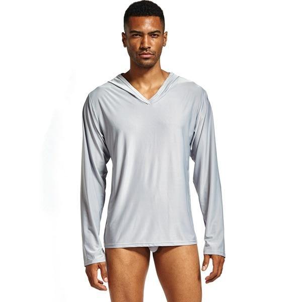 Planet Gates Gray / S Men's Sleep Tops Lounge Homewear Sleepwear mens through shirts tank top male pajama hanging along Men's
