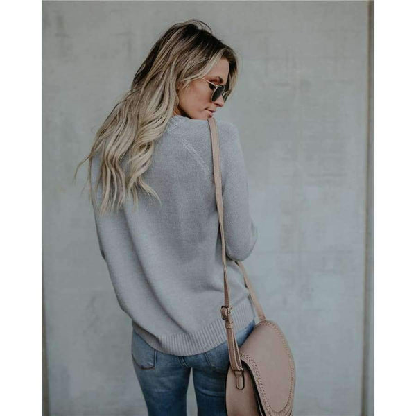 Planet Gates Gray / S Pullover Sweater Women Solid Autumn Woman Sweaters Elegant Fashion Clothes Pull Femme Sueter Mujer Roupas Feminina Tricot