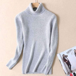 Planet Gates gray / S Quality Women Sweater New Turtleneck Pullover Winter Tops Solid Cashmere Sweater Autumn Female Sweater Hot Sale