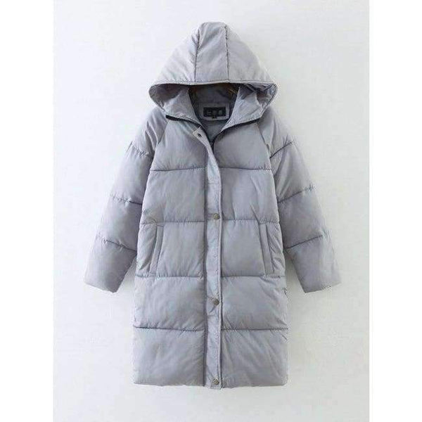 Planet Gates gray / S Thickening 2018 women Parka winter jacket coat down plus size long warm hooded snow wear loose wadded padded quilted jacket