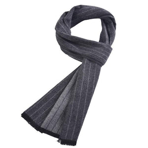 Planet Gates Gray Scarf men luxury striped Business Warm Cashmere Scarf Soft Tassel ethnic Shawl Wrap Winter scarf