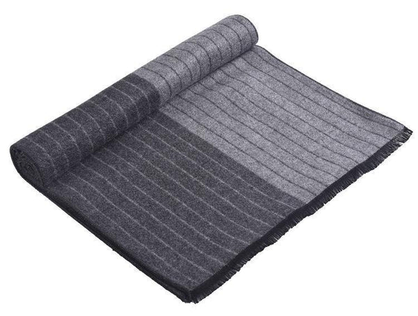 Planet Gates Gray Scarf men luxury striped Business Warm Cashmere Scarf Soft Tassel ethnic Shawl Wrap Winter scarf