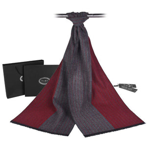 Planet Gates Gray Scarf men luxury striped Business Warm Cashmere Scarf Soft Tassel ethnic Shawl Wrap Winter scarf