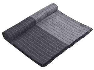 Planet Gates Gray Scarf men luxury striped Business Warm Cashmere Scarf Soft Tassel ethnic Shawl Wrap Winter scarf