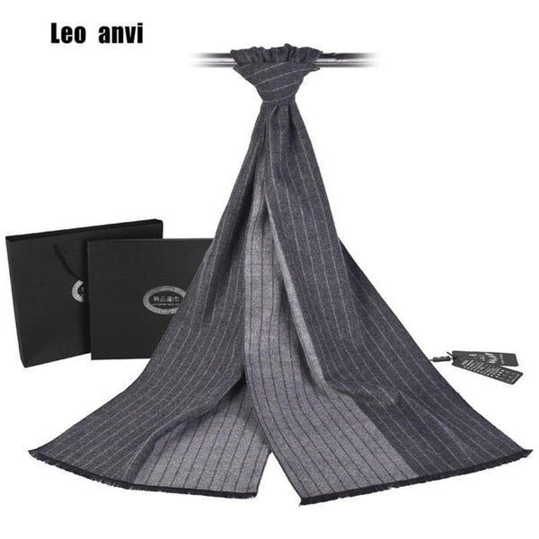 Planet Gates Gray Scarf men luxury striped Business Warm Cashmere Scarf Soft Tassel ethnic Shawl Wrap Winter scarf