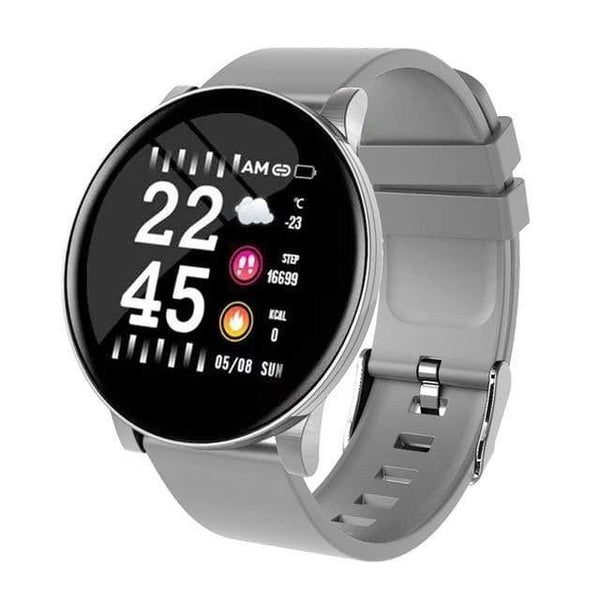 Planet Gates Gray Silicone Waterproof Smart Watch For iOS Android Bluetooth Sports Smartwatch Men Women Watches Heart Rate Monitor Blood Pressure