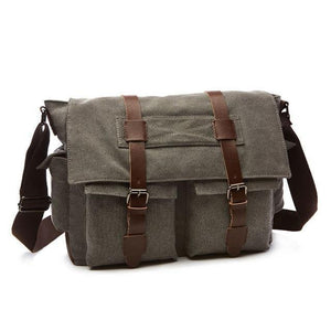 Planet Gates Gray / Small Business Messenger Bags For Men Student A++ Canvas Crossbody Shoulder Pack Retro Solid Casual Office Travel Bag