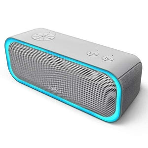 Planet Gates Gray SoundBox Pro TWS Wireless Bluetooth Speaker 2*10 Drivers With Flashing LED Light Enhanced Bass Stereo Sound IPX5 Waterproof