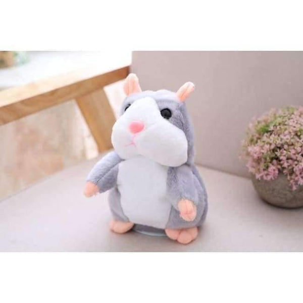 Planet Gates Gray Talking Hamster Mouse Pet Christmas Toy Speak Talking Sound Record Hamster Educational Plush Toy for Children Christmas Gift