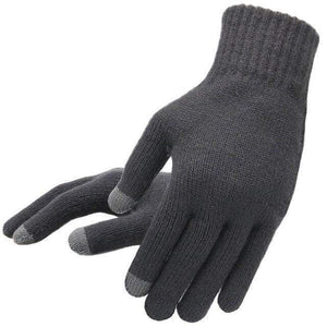 Planet Gates Gray-Thin / One Size Winter Autumn Men Knitted Gloves Touch Screen High Quality Male Thicken Warm Wool Cashmere Solid Gloves Men Mitten Business
