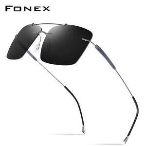 Planet Gates Gray Titanium Alloy TR90 Rimless Sunglasses Men 2020 New Ultralight Screwless Square Women Polarized Sun Glasses for Men 20009