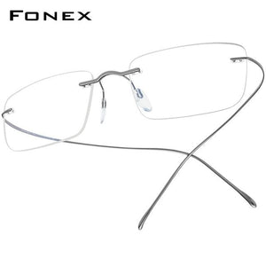 Planet Gates Gray Titanium Glasses Frame Men 2020 Women Rimless Prescription Square Eyeglasses Frames Myopia Optical Korean Eyewear F85634