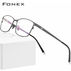Planet Gates Gray Titanium Glasses Frame Men Square Eyewear Male Classic Full Optical Prescription Eyeglasses Frames Gafas Oculos 8505
