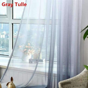 Planet Gates Gray Tulle / W100CM X H180CM / Hook Curtains Gradient Print Voile Curtain Modern Window Living Room Tulle Curtains Drapes Gray Fabric Cortinas T&185 #30