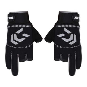 Planet Gates GRAY / United States 1 Pair Fishing Gloves Men Women Outdoor Fishing Anti-slip 3 Cut Finger Sports Fish Equipment Angling SBR Gloves