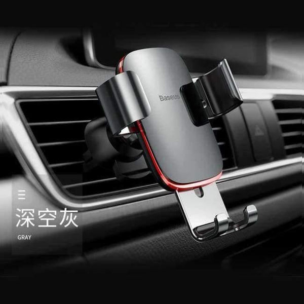 Planet Gates Gray Universal Car Phone Holder For iPhone Samsung S9 Plus Huawei Car Holder Air Vent Mount Metal Gravity Mobile Phone Holder