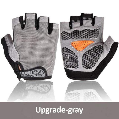 Planet Gates Gray Upgraded / XL Cycling Gloves Anti-slip Anti-sweat Men Women Half Finger Gloves Breathable Anti-shock Sports Gloves MTB Bike Bicycle Glove