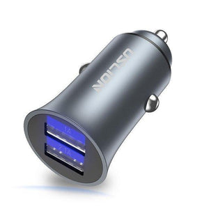 Planet Gates Gray USLION USB Car Charger For iPhone 7 8 XS MAX XR Mini Dual USB Fast Car Charging Mobile Phone Charger Adapter for Samsung Xiaomi